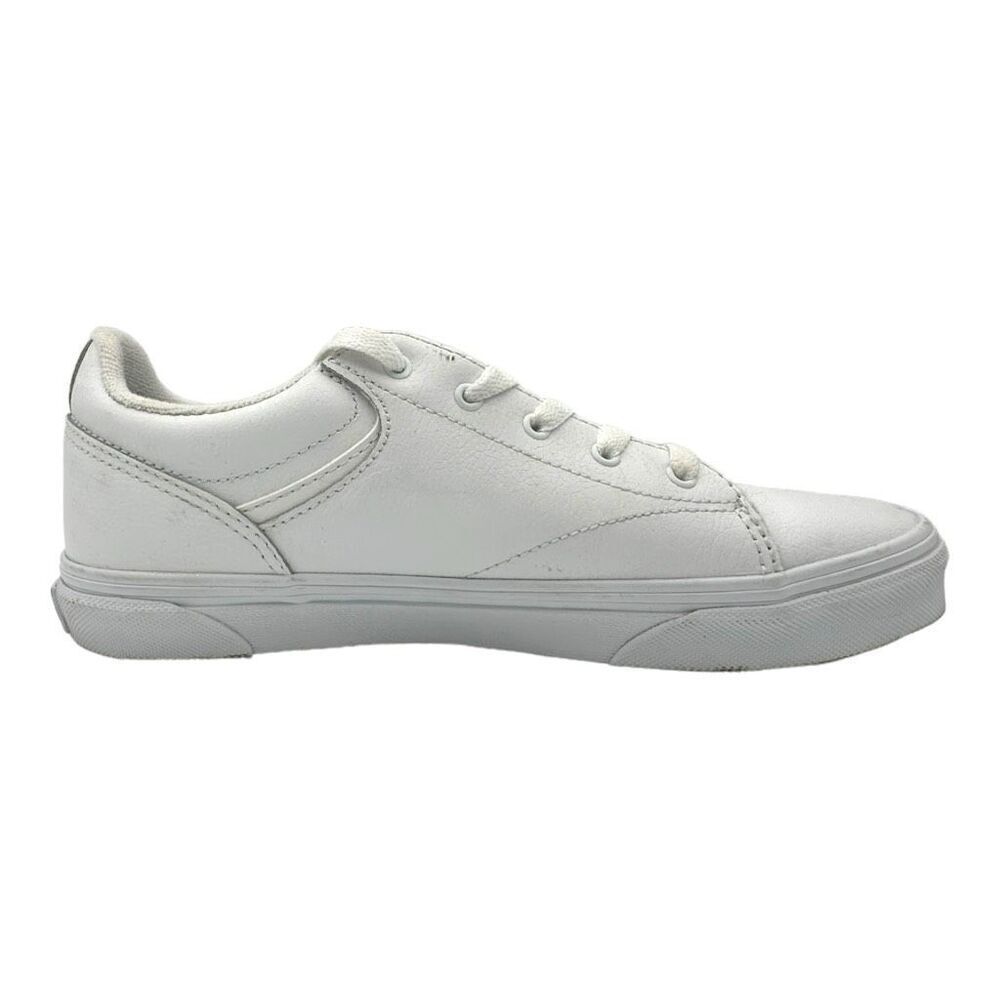Vans Leather Old Skool Athletic Shoes White Youth 6 Leather